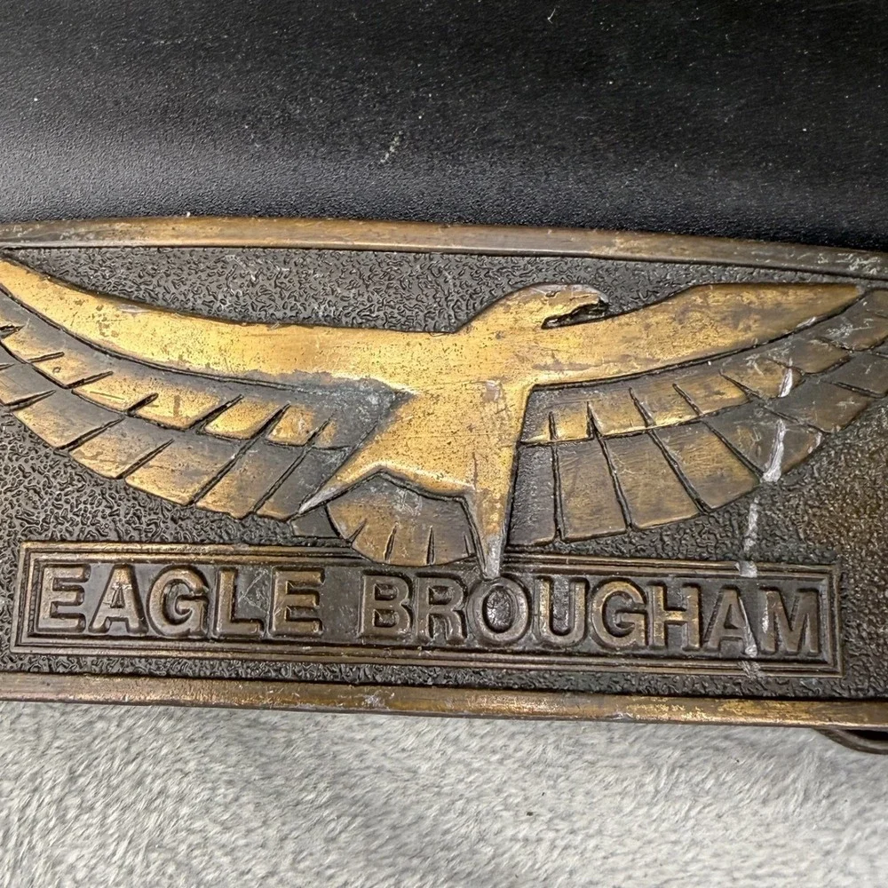 Vintage Case Eagle Brougham Belt Buckle Gold International Harvester Spec Cast